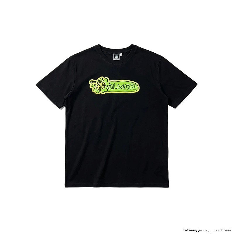ADWYSD fluorescent printed short-sleeved black T-shirt