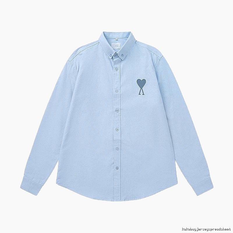AMI series minimalist style blue shirts