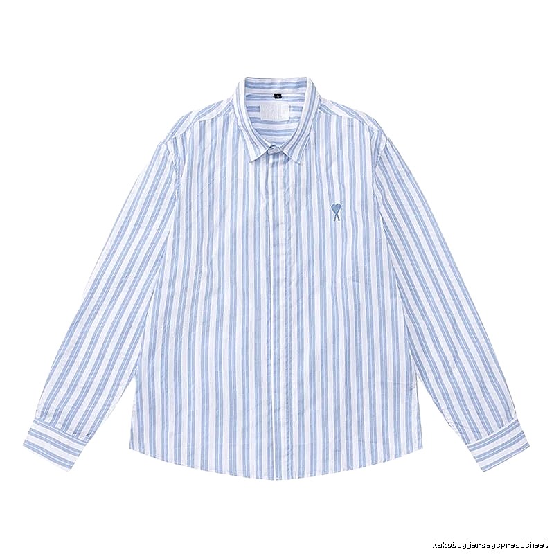 AMI Stripe Simple Blue Shirt