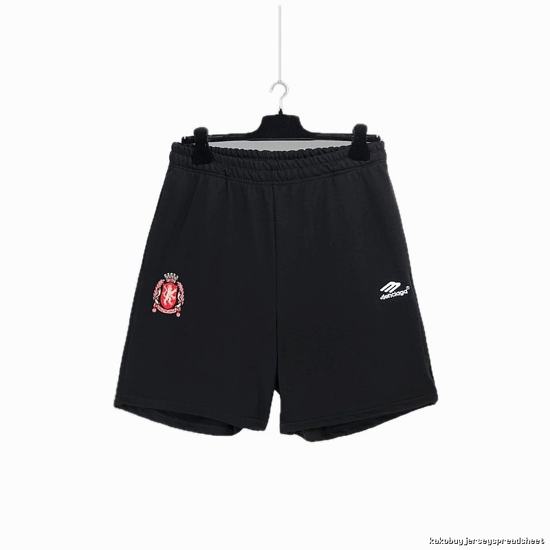 Balenciaga emblem-style black shorts