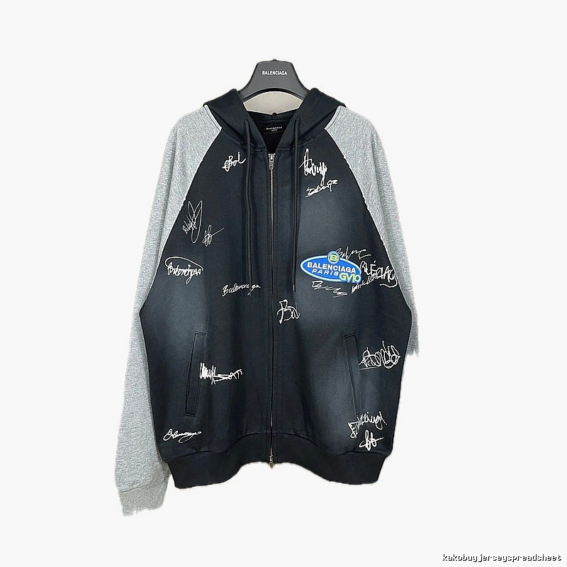 Balenciaga graffiti-style black and grey hoodie
