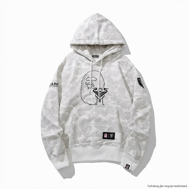 Bape camouflage style white hoodie