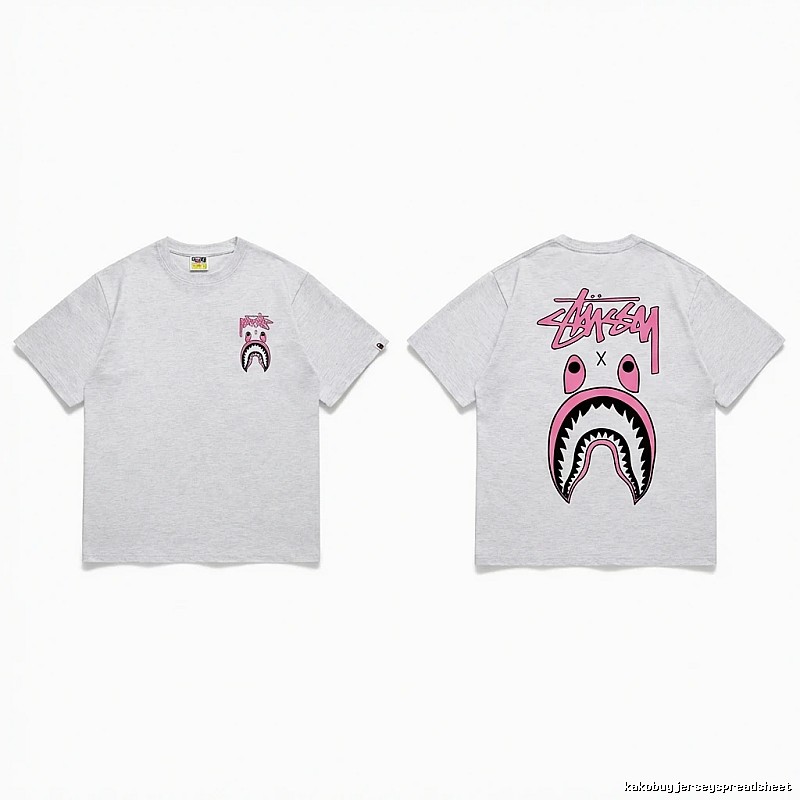 Bape Shark Co-branded Light Grey T-shirt