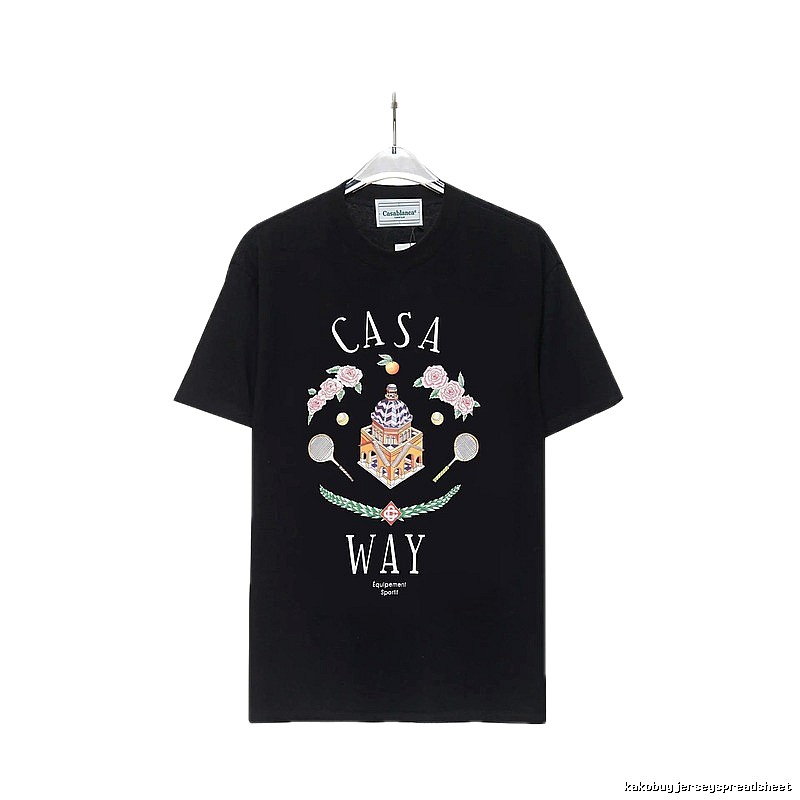 Casablanca Print Retro Style Black T-shirt