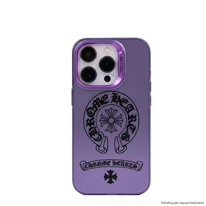 Chrome Hearts Print Trendy and Cool Purple Phone Case