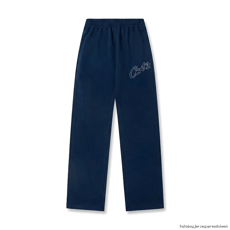 Corteiz simple style dark blue trousers
