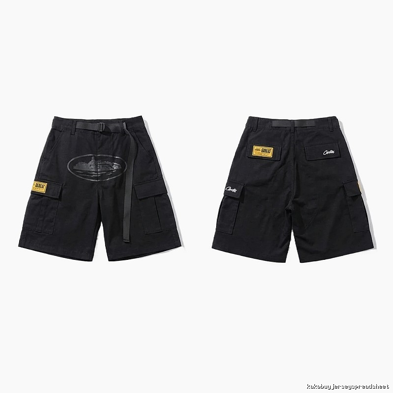 Corteiz workwear-style black shorts