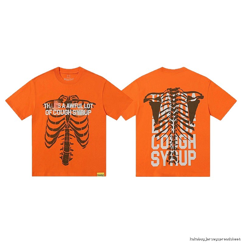 COUGH SYRUP Skull Street Style Orange T-shirt