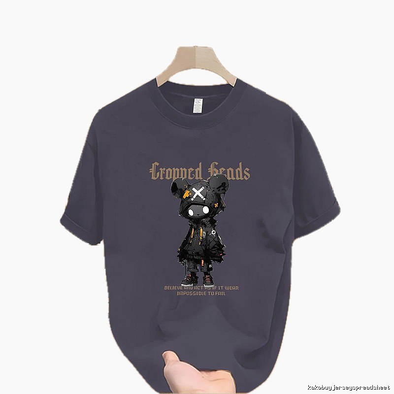 Crowned Heads Mechanical Bear Street Style Charcoal Gray T-Shirt
