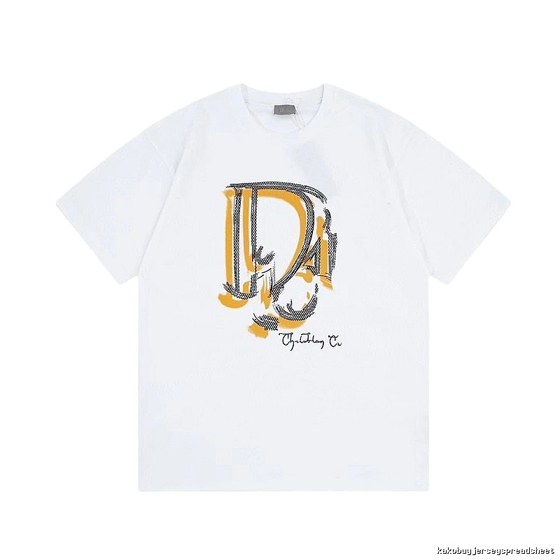 Dior Graffiti Print Casual Style White Short-sleeve T-shirt