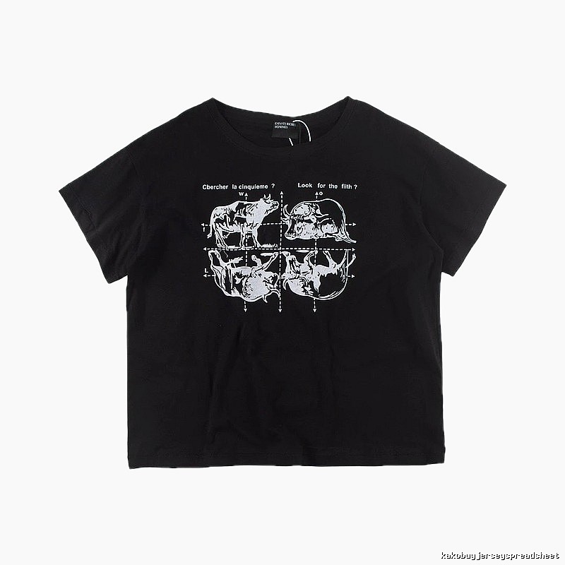 ERD Bull Print Street Style Black Short Sleeve T-shirt