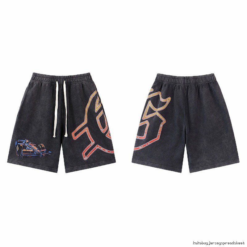 Godspeed Racing Print Street Style Charcoal Black Shorts