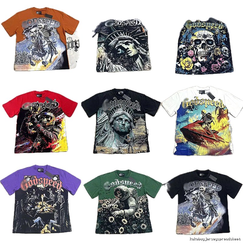 Godspeed Skull Print Street Style Black T-Shirt