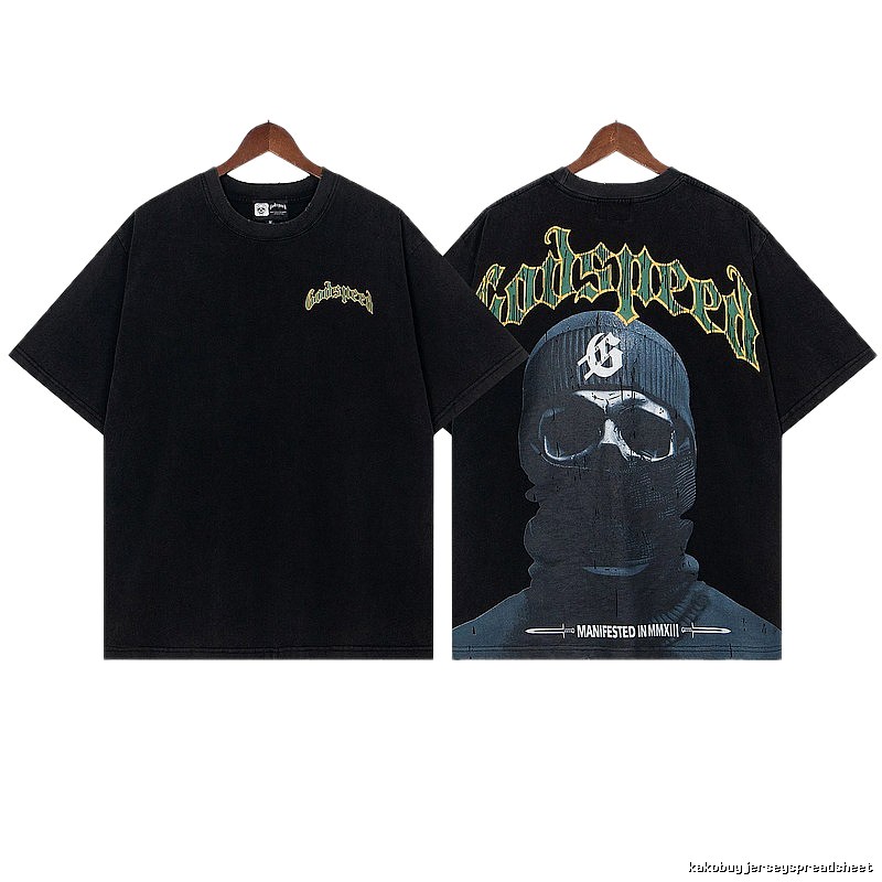 Godspeed Skull Print Street Style Black T-Shirt