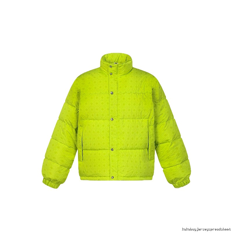 Gucci-printed trendy fluorescent green down jacket