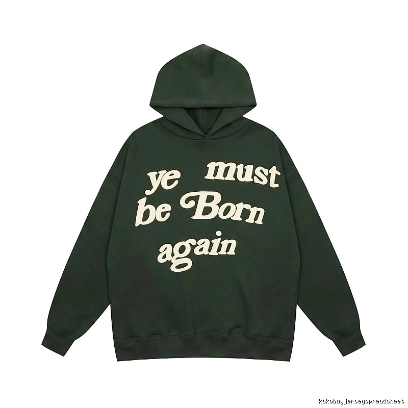 Kanye retro-style dark green hoodie
