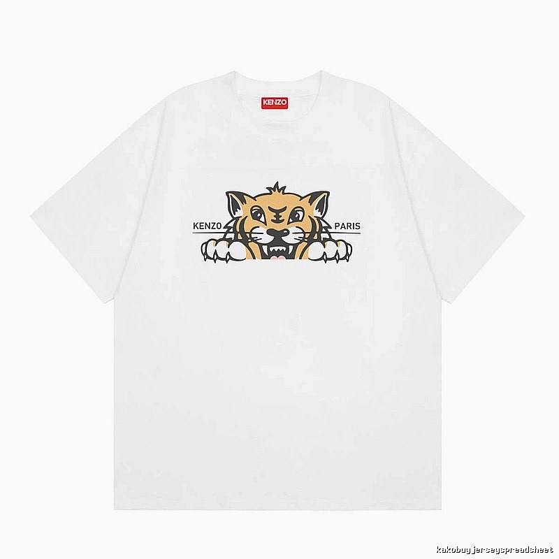 KENZO Tiger Head Series Casual Style White T-Shirt