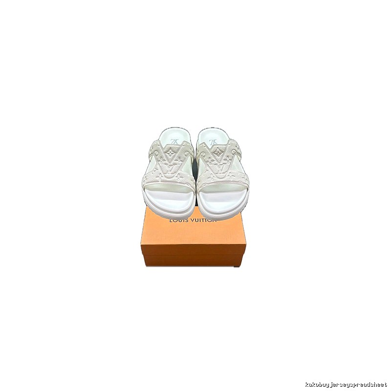 Louis Vuitton Embossed Monogram Casual Style White Slippers