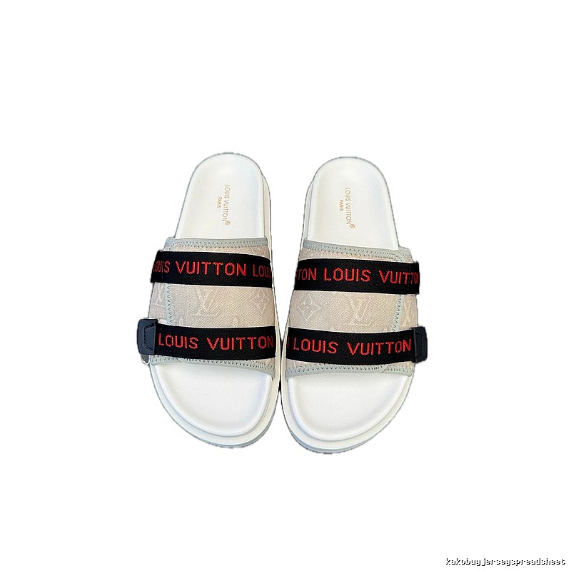 Louis Vuitton Monogram Trendy Casual Off-White Slide Sandals