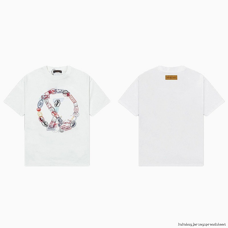 Louis Vuitton Postmark Print Vintage Style White T-Shirt