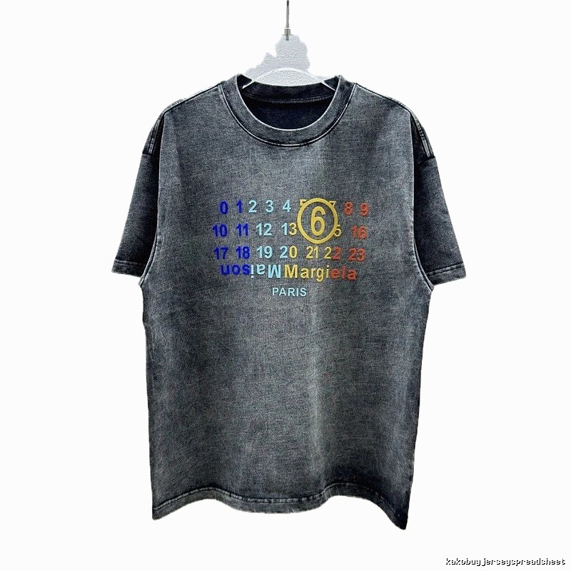 Maison Margiela MM6 Vintage Distressed Charcoal Gray T-Shirt