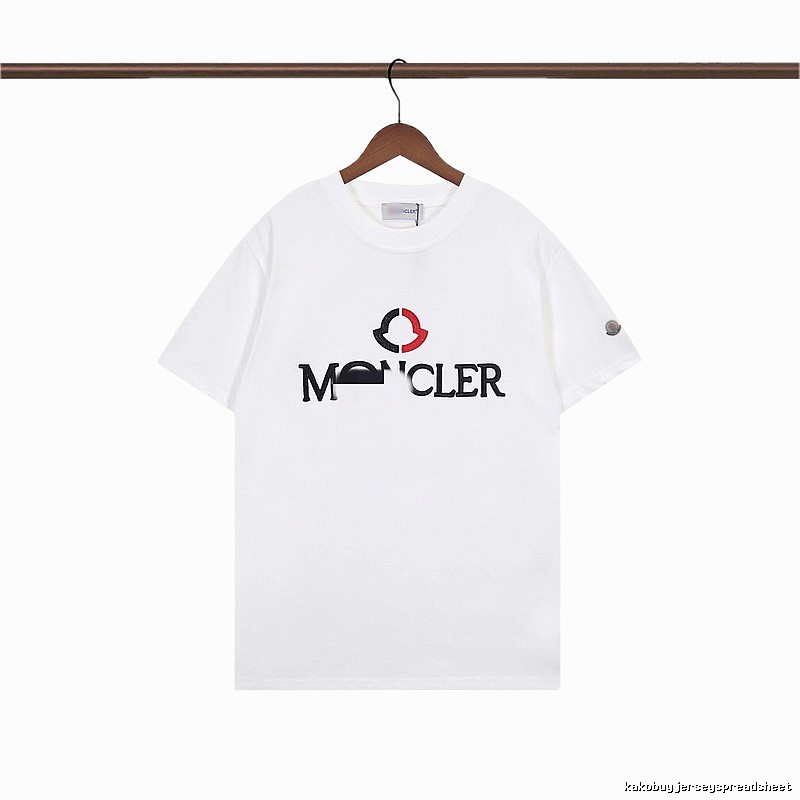 Moncler Embroidered Casual Style White T-Shirt