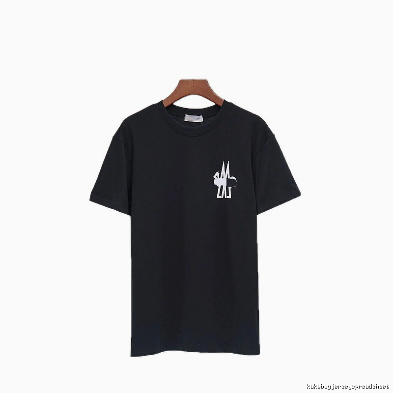 Moncler Print Collection Casual Style Black T-Shirt