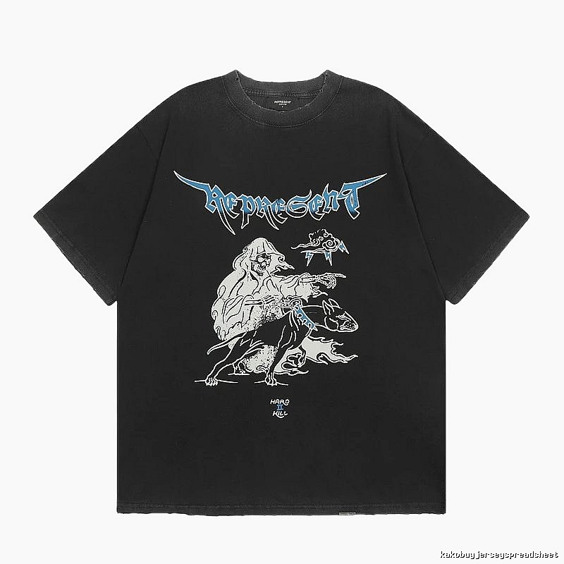 Represent Grim Reaper Print Vintage Style Black T-Shirt