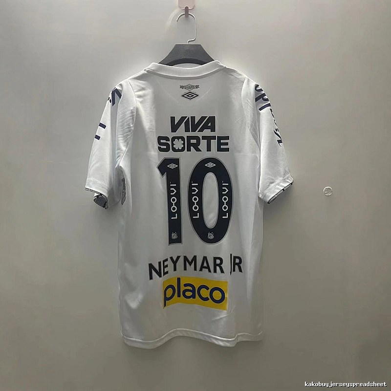 Santos Classic Neymar Jr #10 soccer jersey White Football Sponsor for Daily Styling