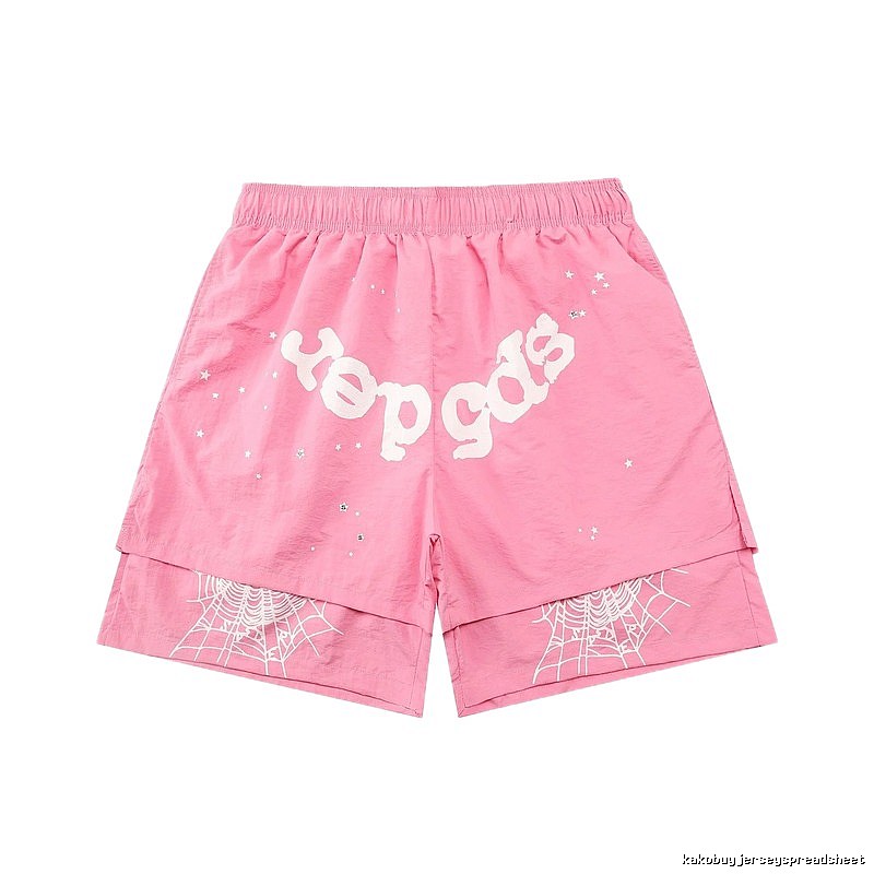 Sp5der star - printed pink shorts