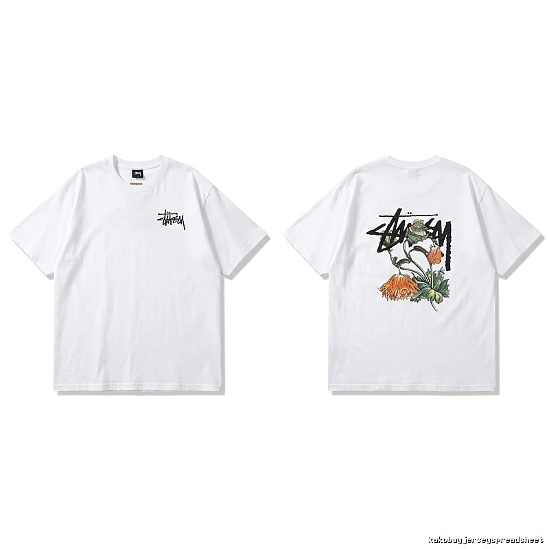 Stussy Floral Print White T-shirt