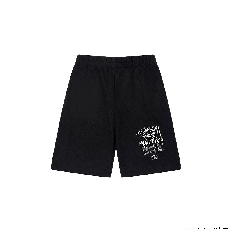 Stussy graffiti-style black shorts