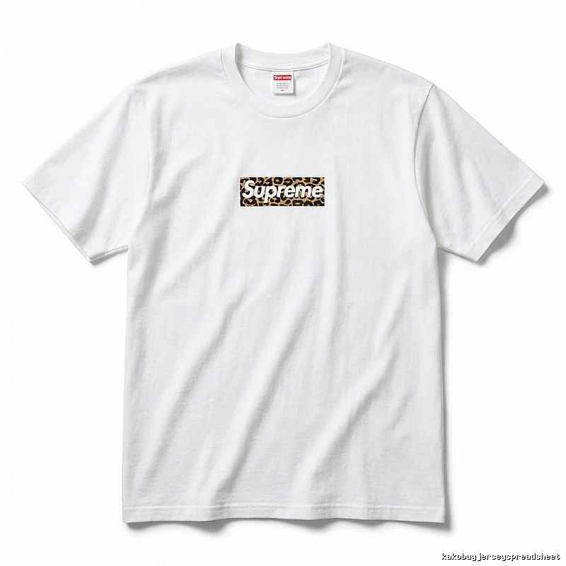 Supreme leopard - print style white T - shirt