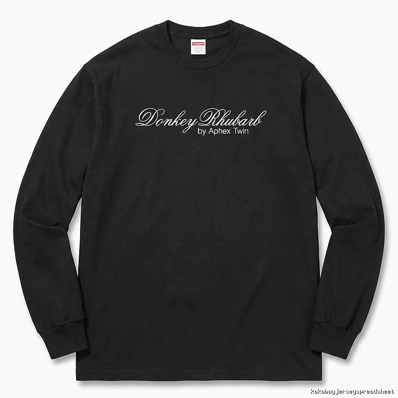 Supreme Print Retro Style Black Long-sleeve Shirt