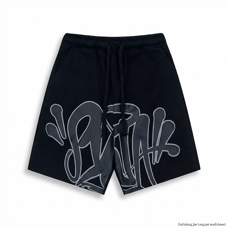 SynaWorld Graffiti-style Black Shorts
