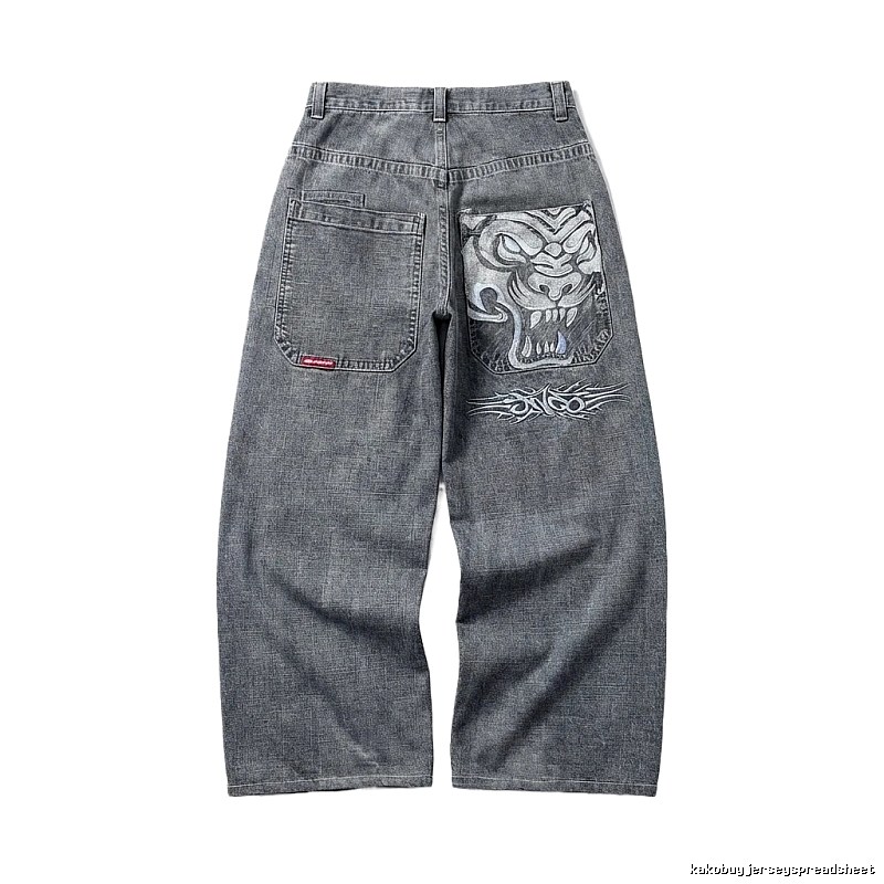 Y2K style blue jeans