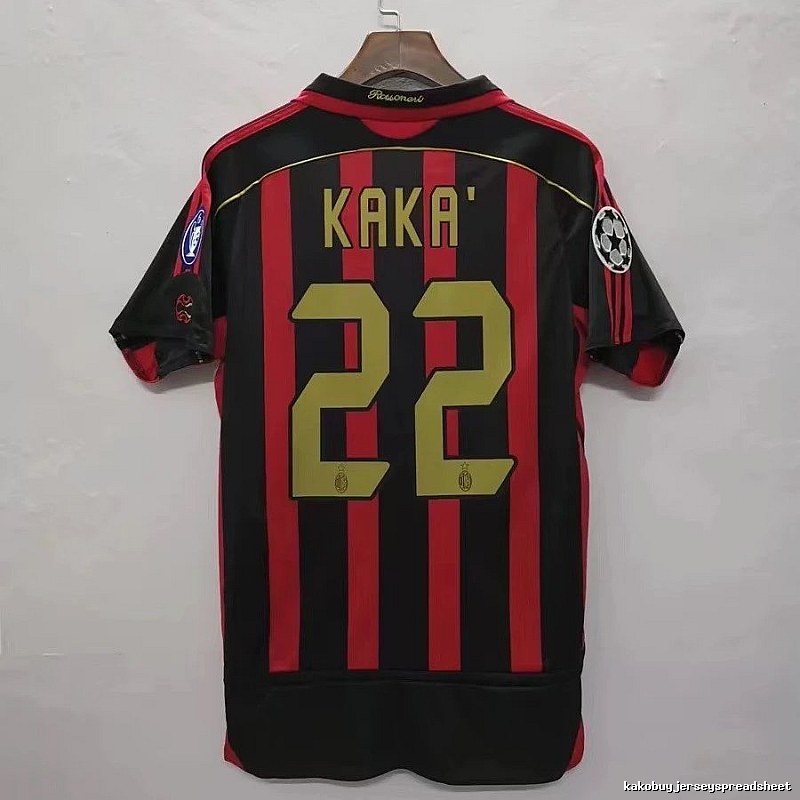 AC Milan Casual Kaka #22 soccer jersey White AC Milan for Streetwear Looks