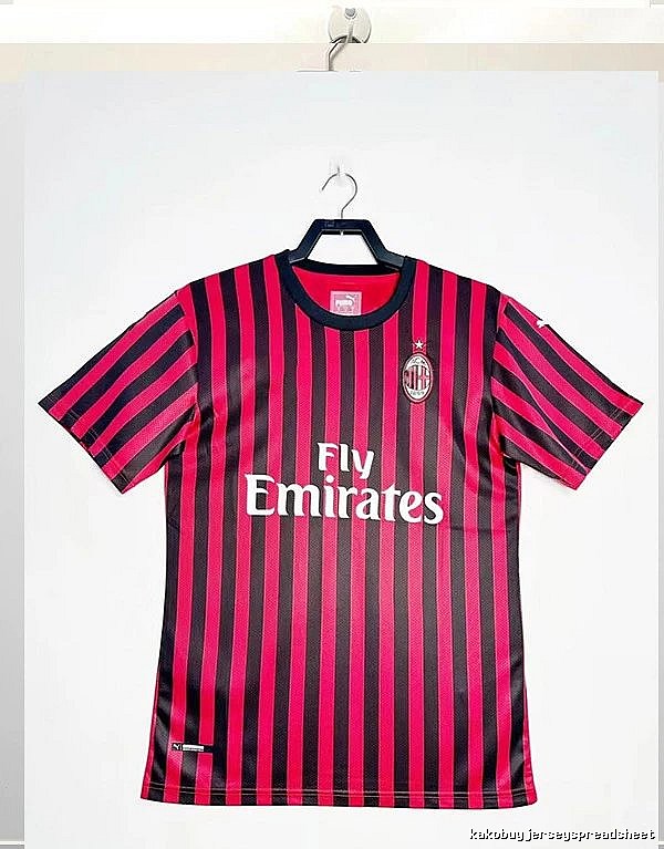 AC Milan Lightweight Retro soccer jersey Red Black Striped for Gift Ideas