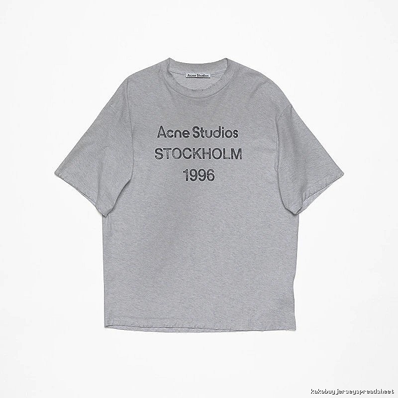 Acne Studios 2090-80 Gray Style Ac908026 Stockholm Logo T-Shirt Streetwear Look