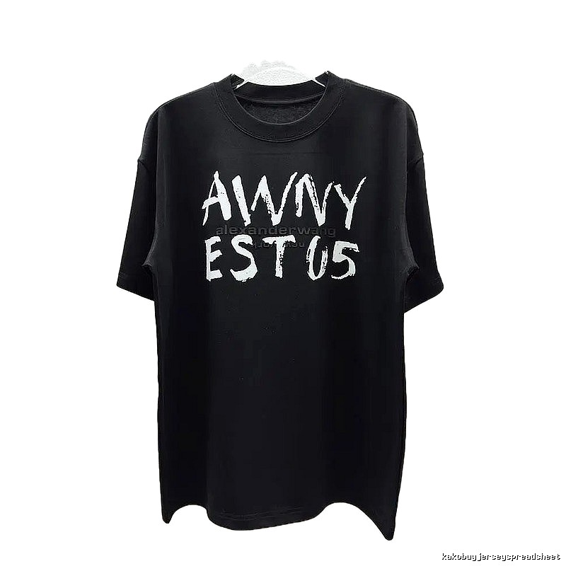 Alexander Wang Alphabet Street Style Black T-Shirt