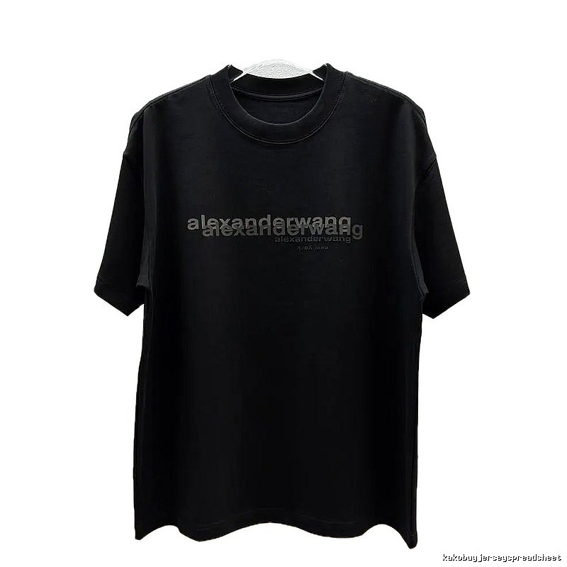 Alexander Wang Letter Print Trendy & Cool Black T-Shirt