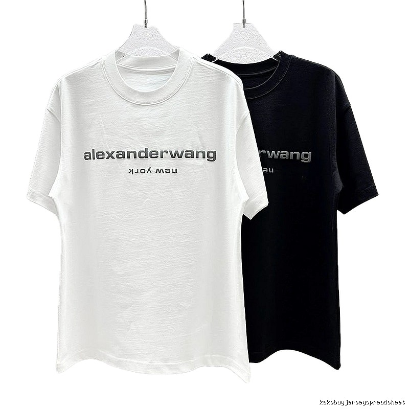 Alexander Wang Trendy Letter Style Black and White Short-Sleeve T-Shirt