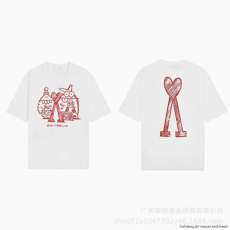 AMI Cartoon Graffiti Style Short-sleeve Shirt (White)