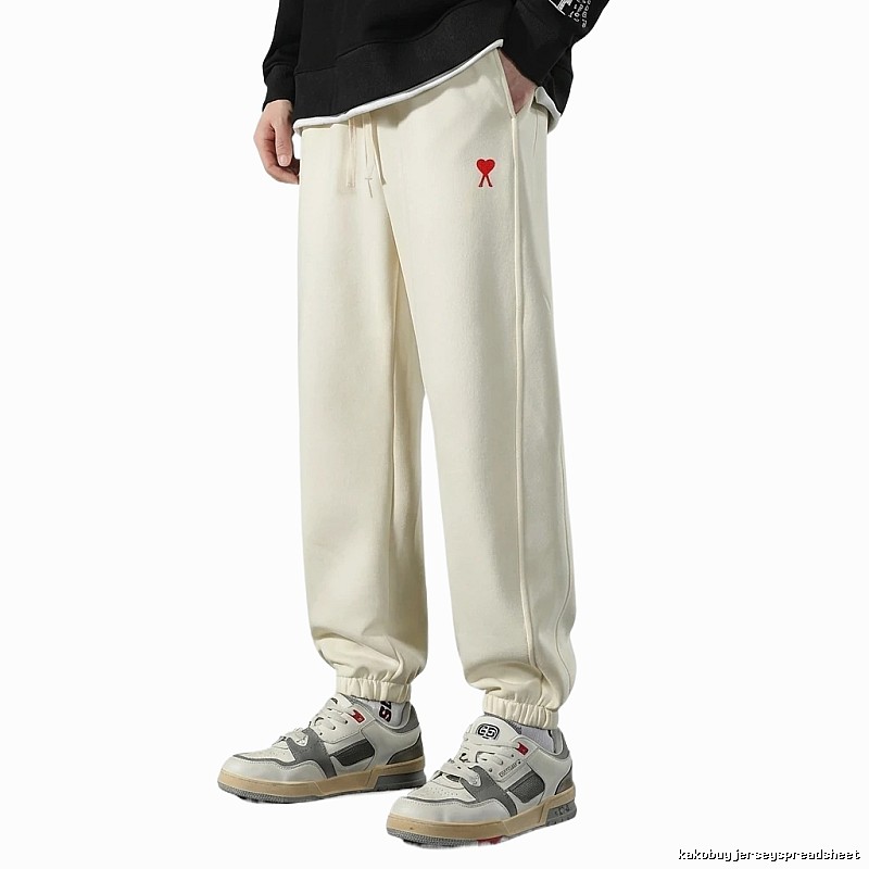 AMI & Easy Trendy Brand Casual Style Off-White Pants
