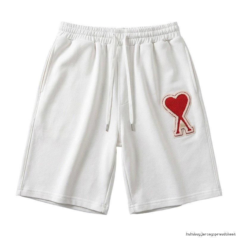 AMI Embroidered Heart White Shorts