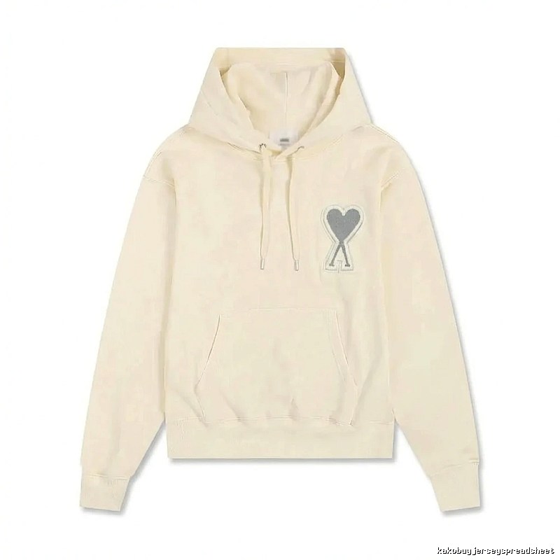AMI Love Minimalist Style Beige Hoodie