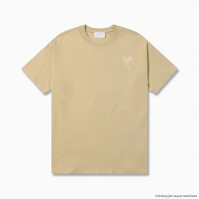 AMI Love Minimalist Style Beige T-shirt