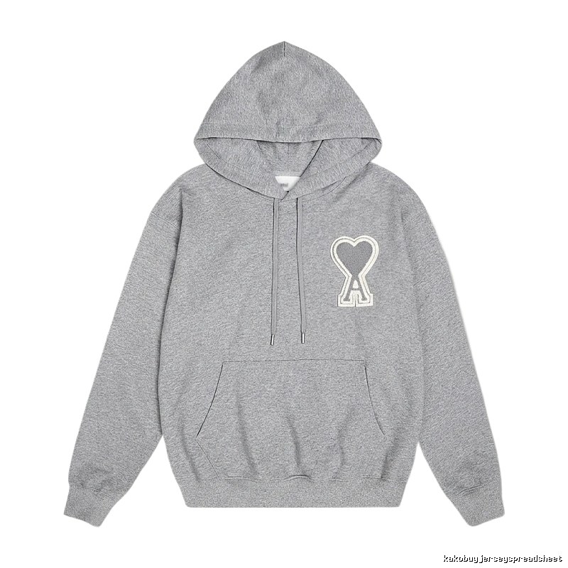 AMI Love Minimalist Style Grey Hoodie