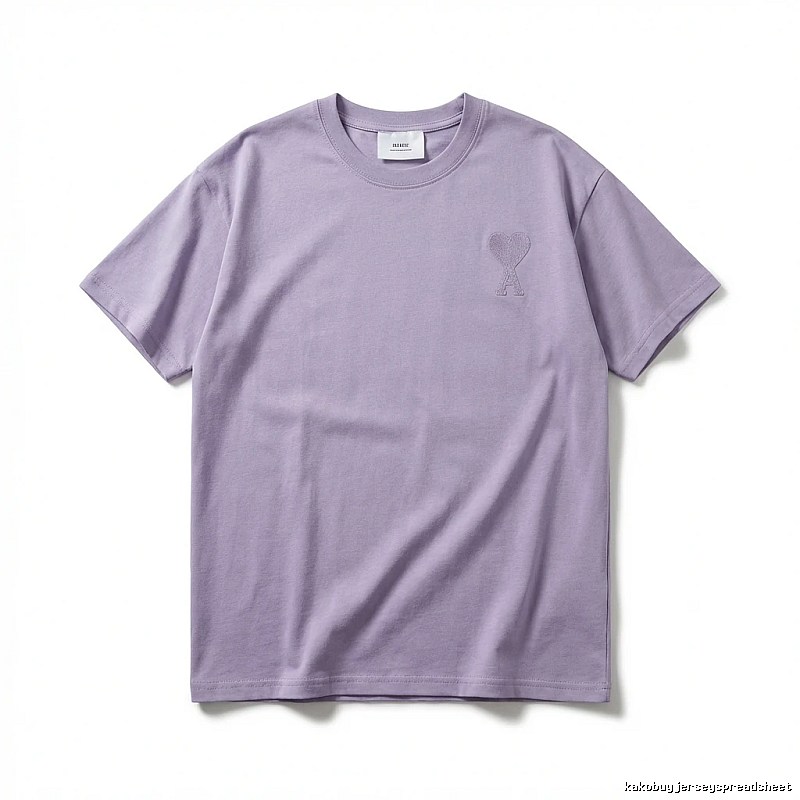 AMI Love Minimalist Style Light Purple T-shirt
