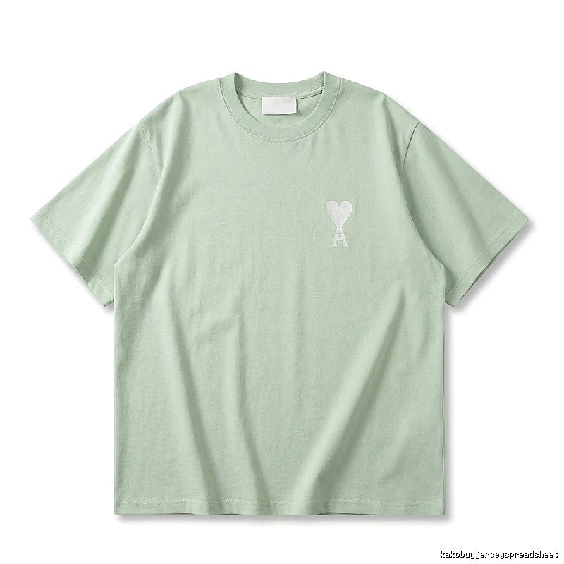 AMI Love Series Simple Style Light Green T-shirt